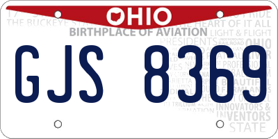 OH license plate GJS8369