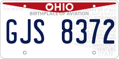 OH license plate GJS8372