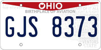 OH license plate GJS8373