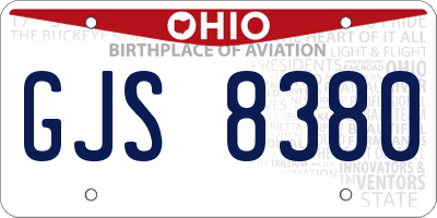 OH license plate GJS8380