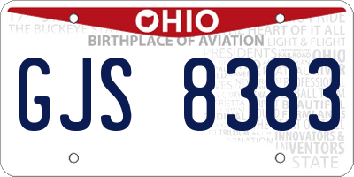 OH license plate GJS8383