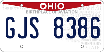 OH license plate GJS8386