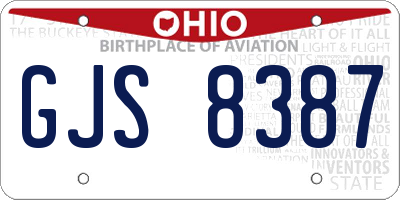 OH license plate GJS8387