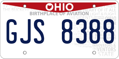 OH license plate GJS8388