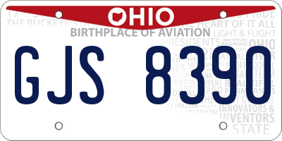 OH license plate GJS8390