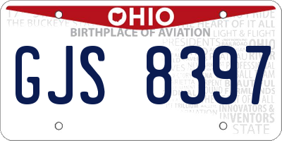 OH license plate GJS8397