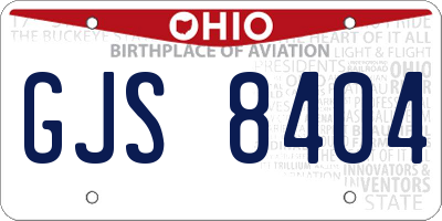 OH license plate GJS8404