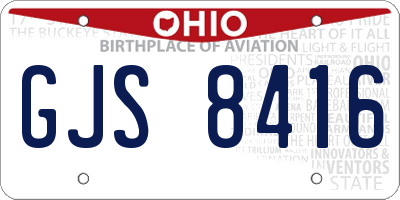 OH license plate GJS8416