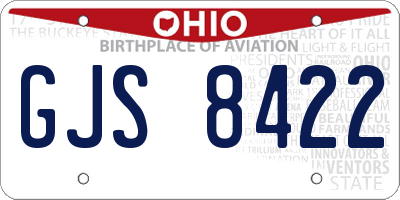 OH license plate GJS8422