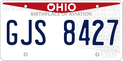 OH license plate GJS8427