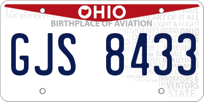 OH license plate GJS8433