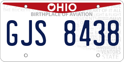 OH license plate GJS8438