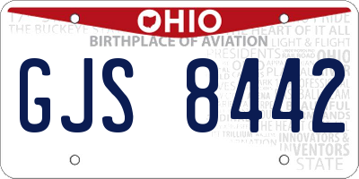 OH license plate GJS8442