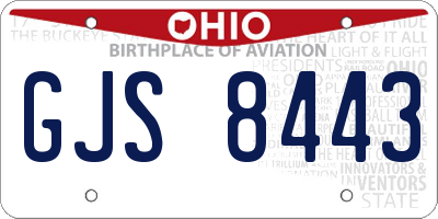 OH license plate GJS8443