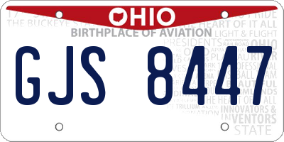 OH license plate GJS8447