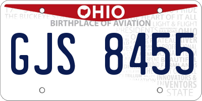 OH license plate GJS8455
