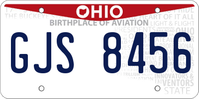 OH license plate GJS8456