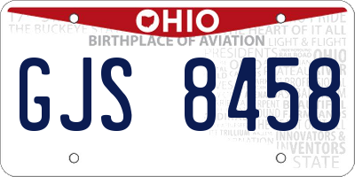 OH license plate GJS8458