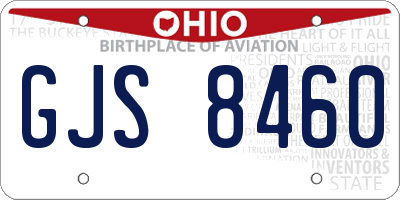 OH license plate GJS8460