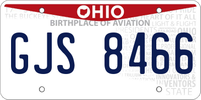OH license plate GJS8466