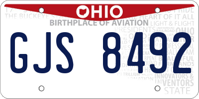 OH license plate GJS8492