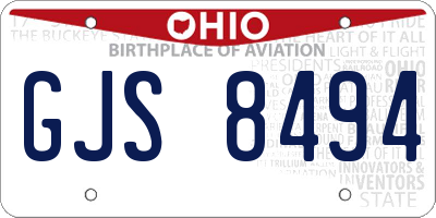 OH license plate GJS8494