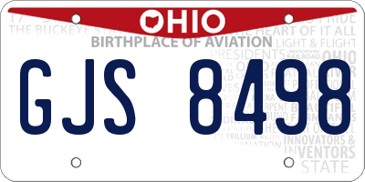 OH license plate GJS8498