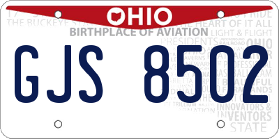 OH license plate GJS8502