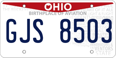 OH license plate GJS8503