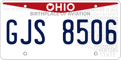 OH license plate GJS8506