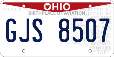 OH license plate GJS8507