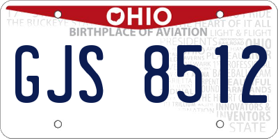 OH license plate GJS8512