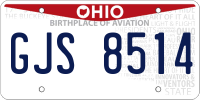 OH license plate GJS8514