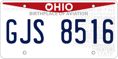 OH license plate GJS8516