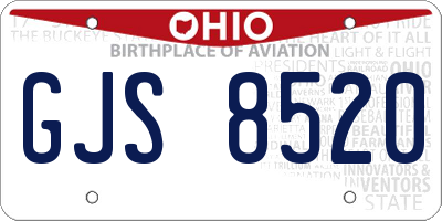 OH license plate GJS8520