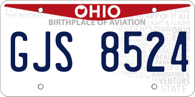 OH license plate GJS8524