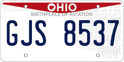 OH license plate GJS8537