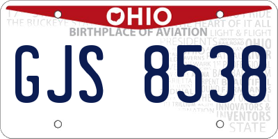 OH license plate GJS8538