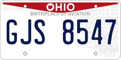 OH license plate GJS8547