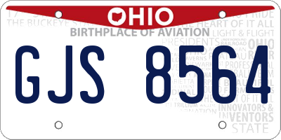 OH license plate GJS8564