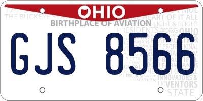 OH license plate GJS8566
