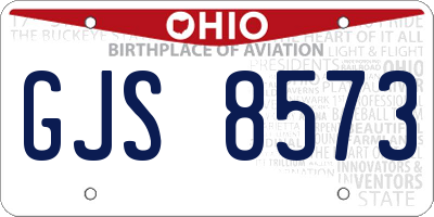OH license plate GJS8573