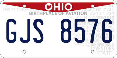 OH license plate GJS8576