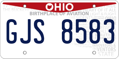 OH license plate GJS8583