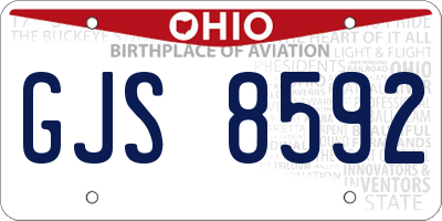 OH license plate GJS8592