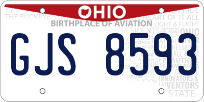 OH license plate GJS8593