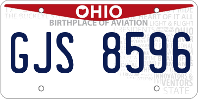 OH license plate GJS8596