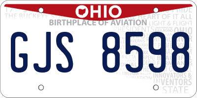 OH license plate GJS8598