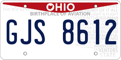 OH license plate GJS8612