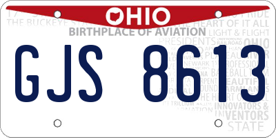 OH license plate GJS8613